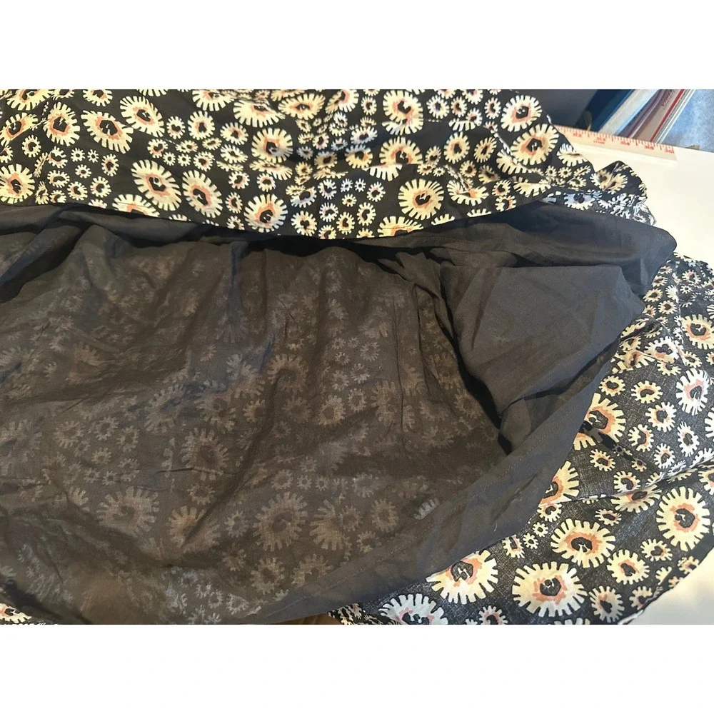 Outerknown Canyon Midi Dress Sz S Organic Cotton Pitch‎ Black Bramble Daisy Belt